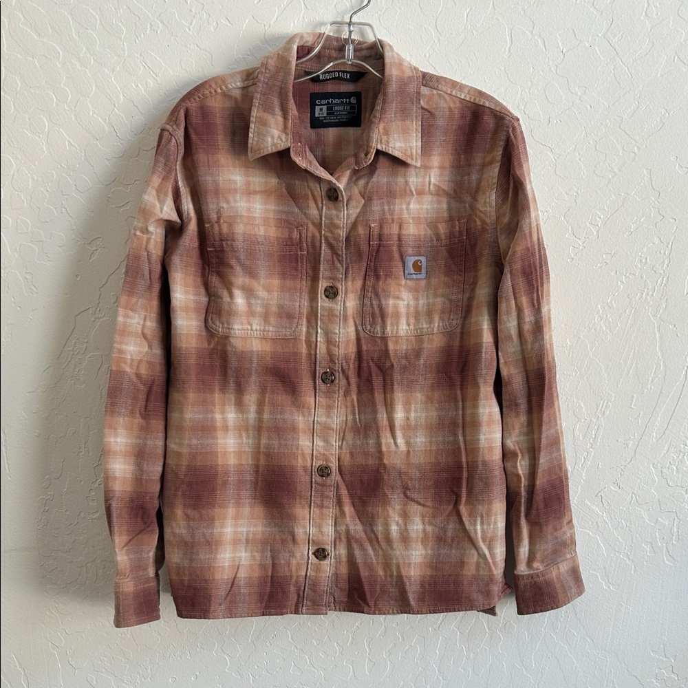 Carhartt Peaches and Cream Plaid flannel Shirt